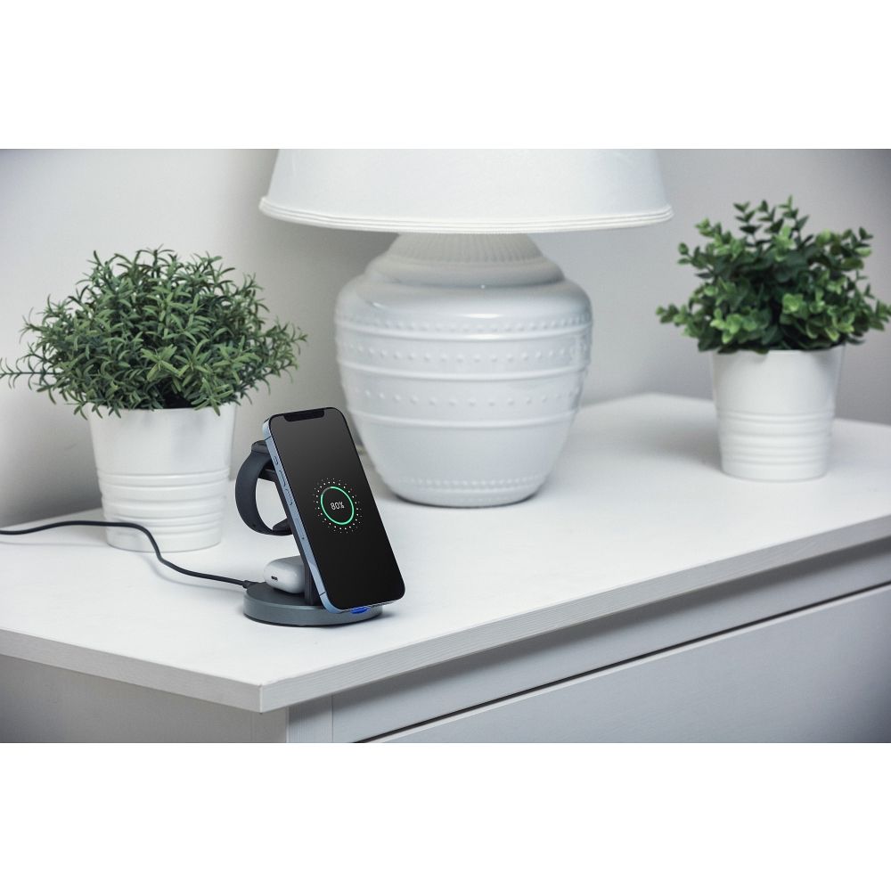 Incarcator Wireless Qi Forcell 3in1 15w cu suport MagSafe de Birou - 2 | YEO